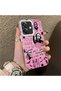 Oppo A3/A3X 4G/5G Compatible Pink Horror Movie Mask Patterned Acrylic Back Silicone Edge Phone Case - 2