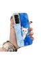 Samsung Galaxy A15 4G/5G Compatible Cute White Cat Pattern Acrylic Back Silicone Edge Phone Case