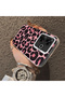Xiaomi Poco M6 4g Compatible Pink Back Black Leopard Pattern Acrylic Back Silicone Edge Phone Case - 4