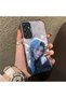 Samsung Galaxy A24 Compatible Blue Haired Anime Girl Patterned Acrylic Back Silicone Edge Phone Case - 2
