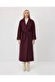 Belted Double-Breasted Cashmere Coat Burgundy