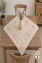Natural&Milky Brown Handmade Motif Embroidered Tablecloth, Coffee Table, Fiskos Cover