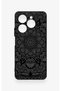 Tecno Spark 20 Pro Compatible Black and White Mandala Pattern Silicone Case - 2