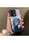 Oppo Reno 14/14F Compatible Blue Haired Anime Girl Patterned Acrylic Back Silicone Edge Phone Case - 2