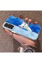 Samsung Galaxy A24 Compatible Cute White Cat Pattern Acrylic Back Silicone Edge Phone Case - 3