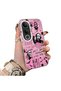 For Vivo V50 Lite 4G/5G Compatible Pink Horror Movie Mask Pattern Acrylic Back Silicone Edge Phone Case