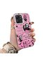 For Xiaomi Redmi 12 4G/5G Compatible Pink Horror Movie Mask Patterned Acrylic Back Silicone Edge Phone Case