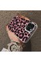 iPhone 11 Pro Max Compatible Pink Back Black Leopard Pattern Acrylic Back Silicone Edge Phone Case - 4