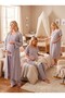 New Season Gray Muslin Fabric Design with Easy Breastfeeding Feature Short Sleeve 100% Cotton Maternity Nightgown Pajama Set - 5