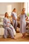 New Season Gray Muslin Fabric Design with Easy Breastfeeding Feature Short Sleeve 100% Cotton Maternity Nightgown Pajama Set - 8