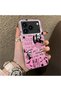 iPhone 17 Pro Max Compatible Pink Horror Movie Mask Patterned Acrylic Back Silicone Edge Phone Case - 2