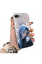iPhone 7/8/Se 2020 2022 Compatible Blue Haired Anime Girl Patterned Acrylic Back Silicone Edge Phone Case