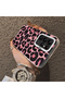 Samsung Galaxy S22 Ultra Compatible Pink Back Black Leopard Pattern Acrylic Back Silicone Edge Phone Case - 4