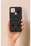 Oppo A15 Compatible Black and White Mandala Patterned Silicone Case