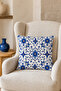 Blue and White Tile Patterned Decorative Throw Pillow Cover Set (Double Sided) - 5
