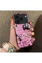 iPhone 17 Pro Max Compatible Pink Horror Movie Mask Patterned Acrylic Back Silicone Edge Phone Case - 2