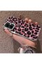 Infinix Smart 10 Compatible Pink Back Black Leopard Pattern Acrylic Back Silicone Edge Phone Case - 3