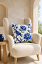 Blue and White Tile Patterned Decorative Throw Pillow Cover Set (Double Sided) - 2