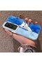 Vivo Y31/Y21D Compatible Cute White Cat Pattern Acrylic Back Silicone Edge Phone Case - 3