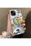 iPhone 14 Plus/15 Plus Compatible Sun-Moon Eye and Wave Butterfly Pattern Acrylic Back Silicone Edge Phone Case - 2