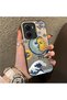 Vivo Y16/Y02S/Y56 Compatible Sun-Moon Eye and Wave Butterfly Pattern Acrylic Back Silicone Edge Phone Case - 2