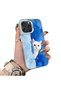 Cute White Cat Pattern Acrylic Back Silicone Edge Phone Case Compatible with iPhone 16 Pro