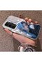 Samsung Galaxy S23 Compatible Blue Haired Anime Girl Patterned Acrylic Back Silicone Edge Phone Case - 3