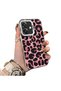 Oppo A3/A3X 4G/5G Compatible Pink Back Black Leopard Pattern Acrylic Back Silicone Edge Phone Case