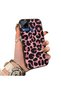 Realme C15/C25/C25S Compatible Pink Back Black Leopard Pattern Acrylic Back Silicone Edge Phone Case