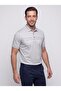 Gray Micro Patterned Regular Fit Men's Polo Neck T-Shirt - 3