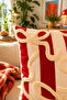 Punch Embroidered Throw Pillow Cover - 43*43 cm - Red Bow - Pnk001 - 2