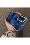 Samsung Galaxy A15 4G/5G Compatible Navy Blue Watercolor Mountain-Star Art Pattern Acrylic Back Silicone Edge Phone Case - 4