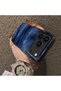 iPhone 17 Pro Compatible Navy Blue Watercolor Mountain-Star Art Pattern Acrylic Back Silicone Edge Phone Case - 4