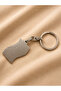 Metal Keychain with Turkish Written Wavy Flag Figure - 2