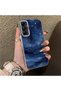 Samsung Galaxy A05S Compatible Navy Blue Watercolor Mountain-Star Art Pattern Acrylic Back Silicone Edge Phone Case - 2