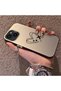 iPhone 13 Mini Compatible Line Heart and Airplane Pattern Non-Transparent Acrylic Back Silicone Edge Phone Case - 3