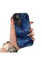 Xiaomi Redmi K50 Ultra Compatible Navy Blue Watercolor Mountain-Star Art Pattern Acrylic Back Silicone Edge Phone Case