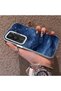 Vivo Y31/Y21D Compatible Navy Blue Watercolor Mountain-Star Art Pattern Acrylic Back Silicone Edge Phone Case - 3