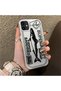 iPhone 12 Mini Compatible Canned Sardine Fish Sketch Pattern Non-Transparent Acrylic Back Silicone Edge Case - 2