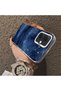 Tecno Spark Go 2(Km4) Compatible Navy Blue Watercolor Mountain-Star Art Pattern Acrylic Back Silicone Edge Phone Case - 4