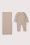 100% Cotton Knitwear Baby Hospital Discharge Set - Baklava Knitted Romper and Blanket 2-Piece Newborn Set - 2