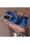 Xiaomi Poco C65 Compatible Navy Blue Watercolor Mountain-Star Art Pattern Acrylic Back Silicone Edge Phone Case - 3