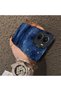 Vivo Y02S Compatible Navy Blue Watercolor Mountain-Star Art Pattern Acrylic Back Silicone Edge Phone Case - 4