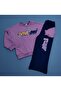 Girl's 2-Strand Combed Cotton Top and Bottom Set – Comfortable Fit Sweatshirt & Wide-Leg Pants – Ages 2-6 - 2