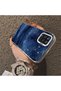 Samsung Galaxy A12/M12 Compatible Navy Blue Watercolor Mountain-Star Art Pattern Acrylic Back Silicone Edge Phone Case - 4