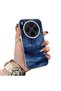 Vivo X300 Compatible Navy Blue Watercolor Mountain-Star Art Pattern Acrylic Back Silicone Edge Phone Case