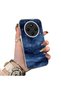 Xiaomi Redmi 14C 4G/5G Compatible Navy Blue Watercolor Mountain-Star Art Pattern Acrylic Back Silicone Edge Phone Case