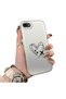 iPhone 7/8/Se 2020 2022 Compatible Stripe Heart and Airplane Pattern Non-Transparent Acrylic Back Silicone Edge Phone Case