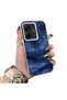 Xiaomi Redmi 13/13X Compatible Navy Blue Watercolor Mountain-Star Art Pattern Acrylic Back Silicone Edge Phone Case