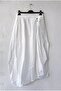 White Pocketed Unlined Elastic Waist Casual Linen Look Asymmetrical Woven Skirt 90 75 - 2